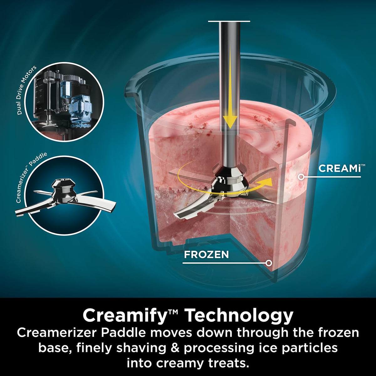 Ninja CREAMi Ice Cream Maker & Frozen Dessert Maker with 3 Tubs, 7 Programs, Makes Ice Cream, Gelato, Sorbet, Smoothie Bowl, Milkshakes and more, Black/Silver, Makes 1.4L of Ice Cream, NC300UK